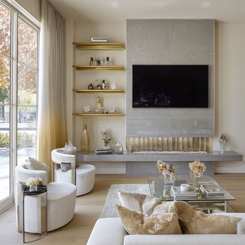 Silver and Gold Living Room Ideas: Soft Glam Design | FH