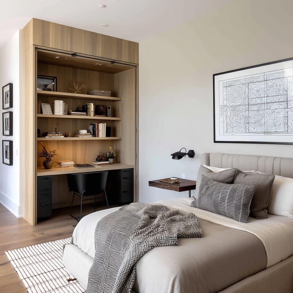 Small Bedroom Office Design Ideas with Smart Built-Ins | FH