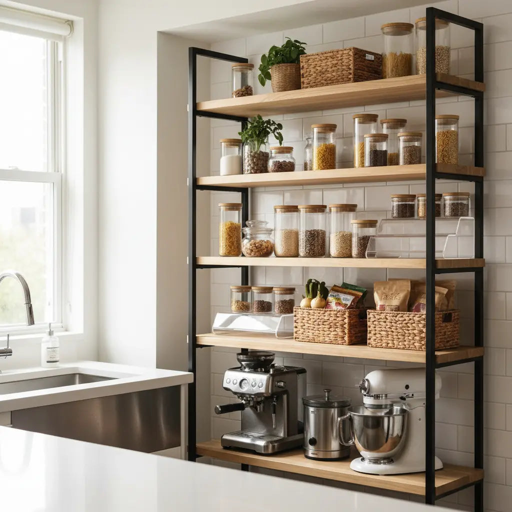 Small Kitchen Organization: Bakers Rack Pantry Ideas for 202