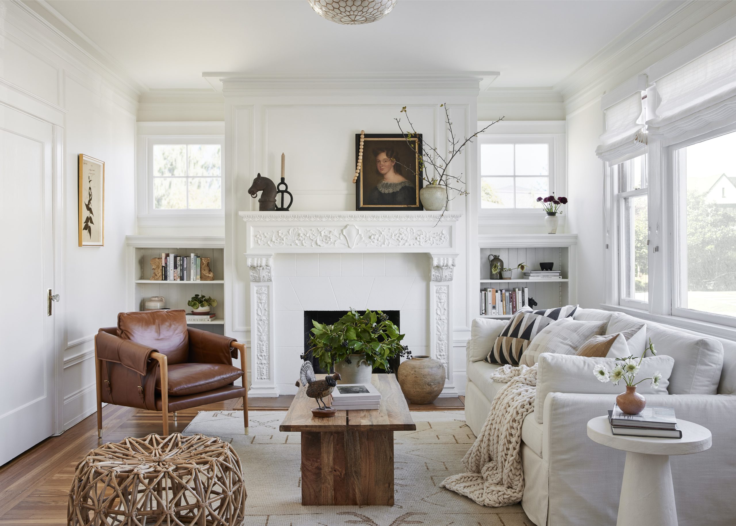 Steal This Classic Brown and White Neutral Living Room Look - Sunset Magazine