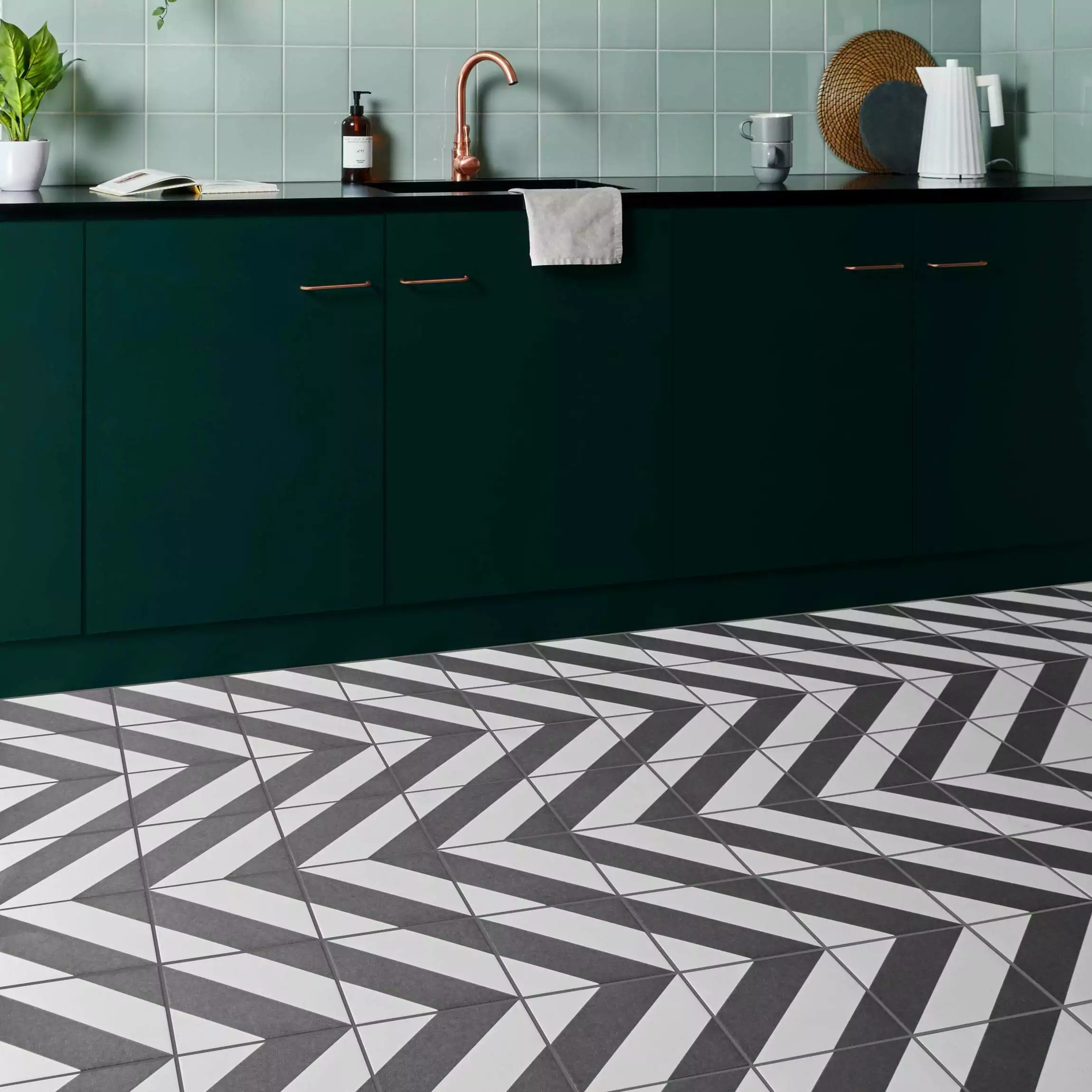 Zebra Black and White Patterned Matt Striped 223x223 Tiles | Walls & Floors
