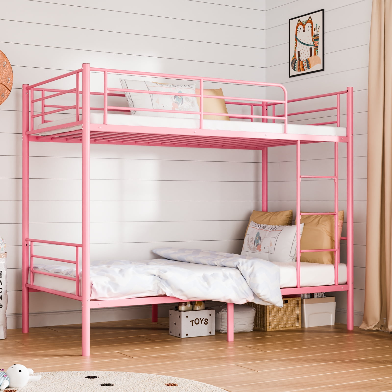 Zimtown Twin over Twin Steel Bunk Beds Frame Ladder Guyana | Ubuy